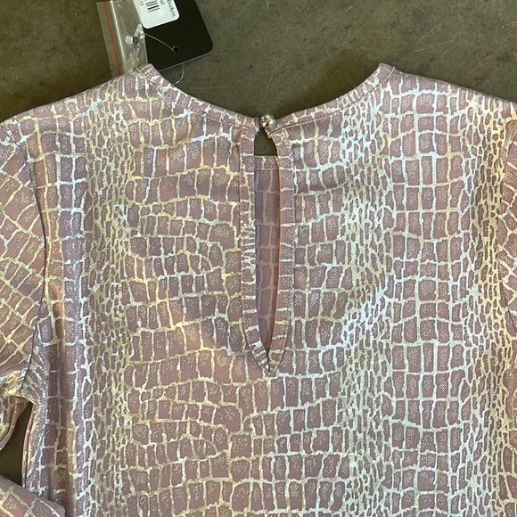 Lavender and Silver Metallic Alligator Print Bodysuit - Picture 4 of 4